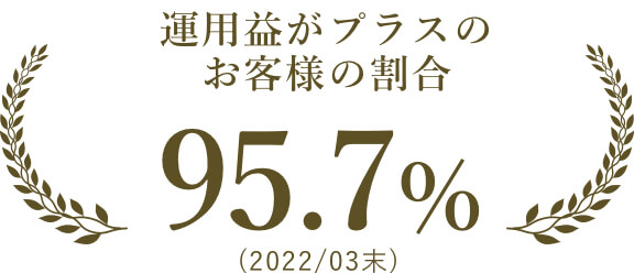 運用益がプラスのお客様の割合 95.7%(2022/03末)