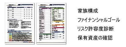 家族構成　ファイナンシャルゴール　リスク許容度診　保有資産の確認断